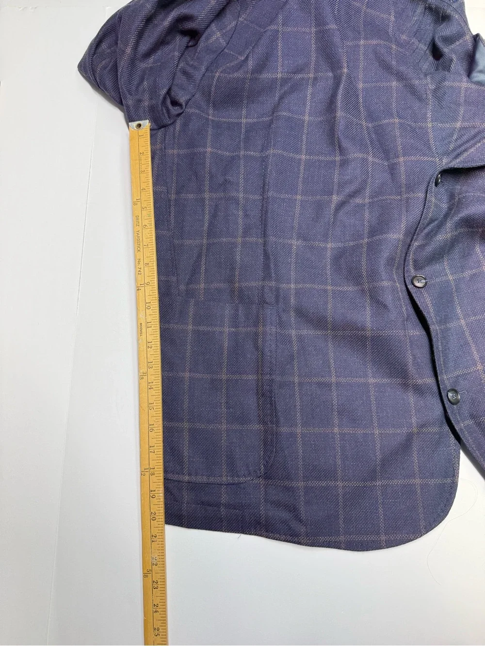 Stanford Men’s Blazer 58L Bat Fit Big Tall Plaid Navy Window Wrinkle RecoveryNWT